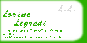 lorinc legradi business card